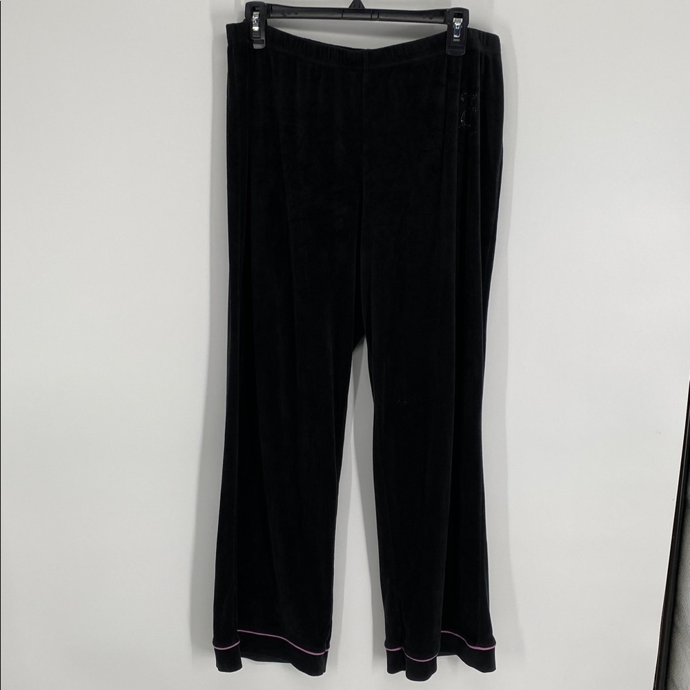 Juicy Couture Black Loungewear Pants with Pink Label Size Large